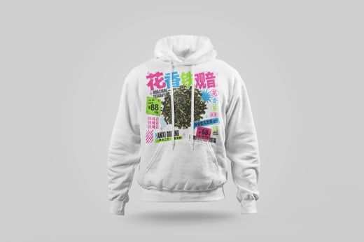 Hoodie — Floral Tie Guan Yin